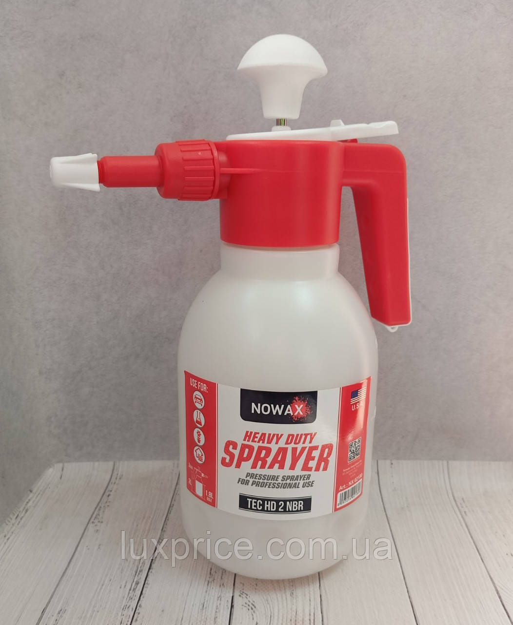 Помповий розпилювач 2Л NOWAX Heavy duty sprayer TEC HD 2 NBR NOWAX NX02180 Luxprice, фото 1