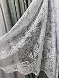 Тюль висота 1,80 Троянда жакард біла, фото 5