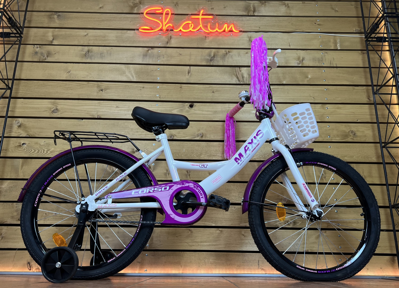 Дитячий велосипед 16" Corso MAXIS CL-16790 на рост 100-115 см біло-фіолетовий