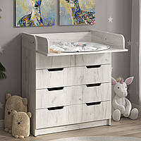 Пеленальний комод К-3+3 Піхотін Дуб крафт білий (80х43(73)х95)