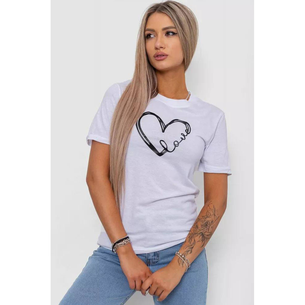 Біла жіноча футболка "LOVE" Розмір: 42,44,46,48,50 (21265-2)