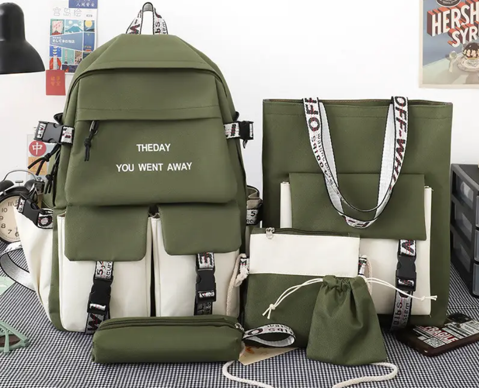 Рюкзак шкільний набір для дівчинки хакі, фото 1