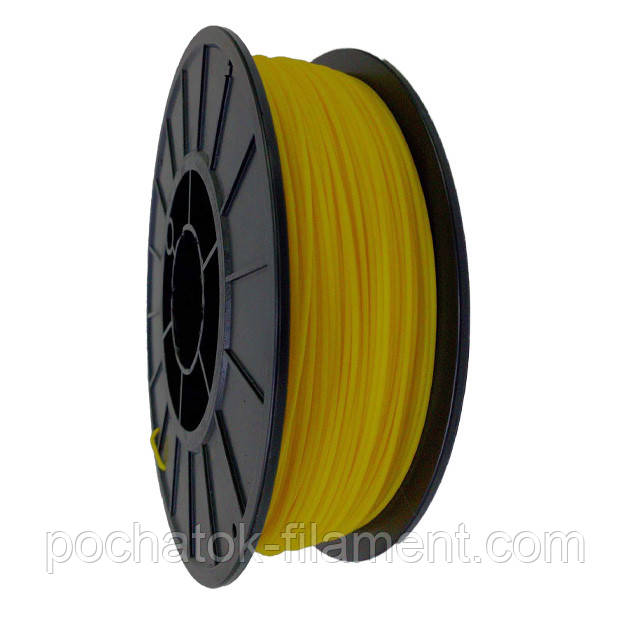 PLA філамент нитка пластик для 3D друку Pochatok Filament 1,75 мм Жовтий Люмінесцентний, фото 1