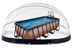 Басейн EXIT із наземним куполом 400x200x100см "Дерево" піщаний фільтр