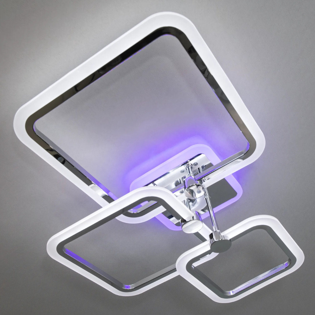 Світлодіодна люстра Diasha 65W до 16 м² колір Хром A8208/3HR 3col dim, фото 1