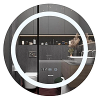 Дзеркало Mixxus PLAIN MC02-60 з Led Touch, Anti-fog, димером, регулятором яскравості, годинником (MI6012)