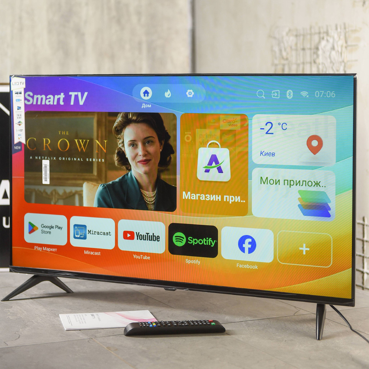 Телевізор 42 дюйми смарт ТВ/ Smart TV FullHD LED, IPTV, T2 Смарт ТВ Q90/ Великий розумний телевізор з тонкими рамками, фото 1