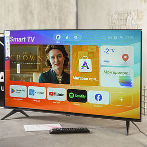 Телевізор 42 дюйми смарт ТВ/ Smart TV FullHD LED, IPTV, T2 Смарт ТВ Q90/ Великий розумний телевізор з тонкими рамками