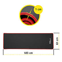 Килимок спортивний Cornix NBR 183 x 61 x 1 см для йоги та фітнесу XR-0094 Black/Red Poland, фото 4