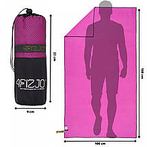 Рушник спортивний 4FIZJO XL 180 x 100 см з мікрофібри 4FJ0433 Pink Poland, фото 4
