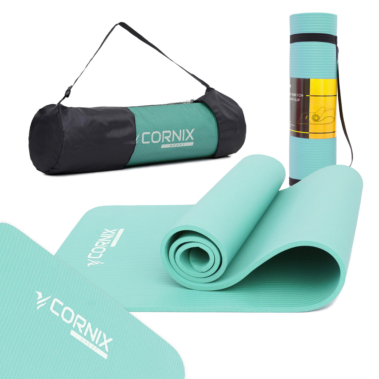 Килимок спортивний Cornix NBR 183 x 61 x 1 см для йоги та фітнесу XR-0248 Mint
