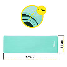 Килимок спортивний Cornix NBR 183 x 61 x 1 см для йоги та фітнесу XR-0248 Mint, фото 5