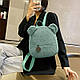Дитячий рюкзак 6791 на одне відділення з зовнішньою кишенею ремінцем і вушками Green, фото 2