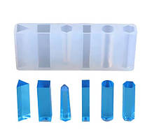 Форма для епоксидної смоли Finding Молд силіконовийі кулони геометричної форми 6 видів Білий 9.5 см х 3. 7 см х 1.5 см