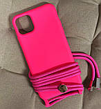 Силіконовий чохол для iPhone 11 Pro Max - Rope Strap Color case, Raspberry, фото 3