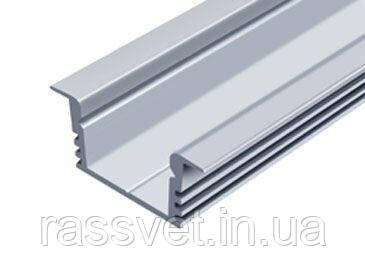 LED-профіль врізний анодований, 2 метра (ЛПВ12е_1)