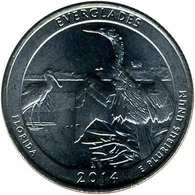 США ¼ долара, 2014 Національний парк Еверглейдс  №3165