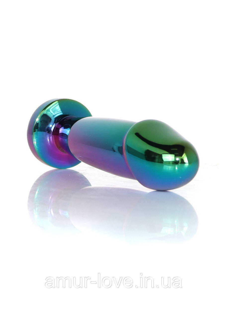 Анальний металевий корок Plug-Jewellery Multicolour Penis PLUG-Clear S