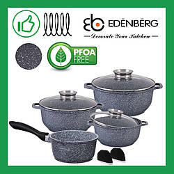 Набір каструль Edenberg із гранітним антипригарним покриттям 9 предметів