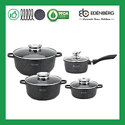 Набір каструль Edenberg із мармуровим антипригарним покриттям 8 предметів