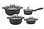 Набір каструль Edenberg із мармуровим антипригарним покриттям 8 предметів, фото 2