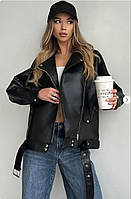 Жіноча куртка косуха з екошкіри Люкс якості. Батал розміри.