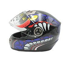 Мотошолом інтеграл закритий F2 розмір L 58-60 чорно-синій глянсовий