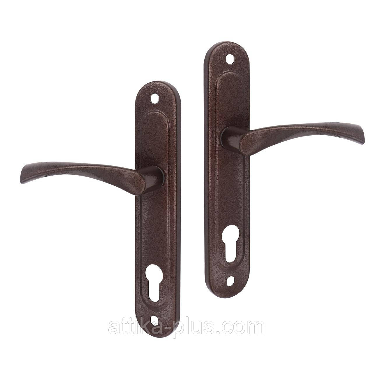 Ручка на планці під циліндр Шерлок міжвісь 85мм, фото 1