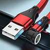 Посилений Магнітний кабель 540° "NNBili" 5A / 7pin / 1 м / 3 конектори (Lightning, micro USB, Type-C) Червоний, фото 10