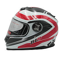 Мотошолом інтеграл закритий M 65 розмір М 57-58 чорно-червоно-білий