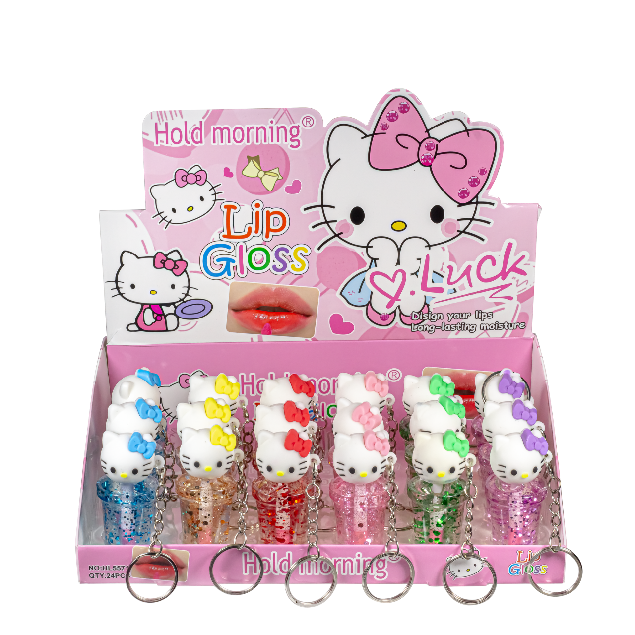 Набір проявних блисків для губ Hold Morning Lip Gloss (брелок) 6 штук, фото 1