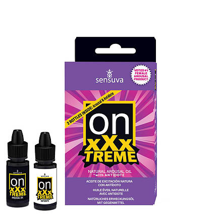 Збуджувальні краплі для клітора Sensuva On xXxTREME Arousal Oil (5 мл) with Antidote (5 мл), фото 1
