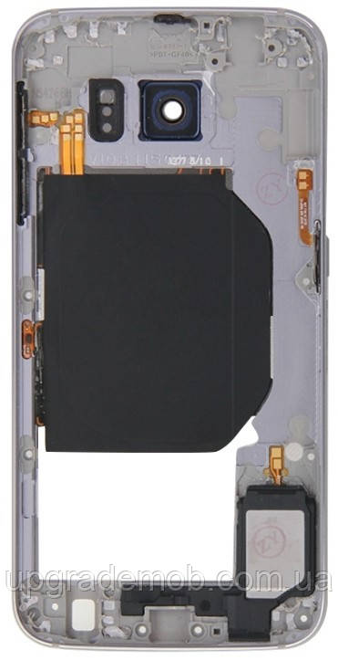 Рамка дисплея Samsung G920FD Galaxy S6 Duos чорна, фото 1