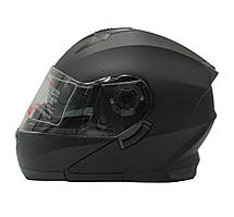 Мотошолом трансформер інтеграл F2 розмір S 55-56 чорний  матовий з відкидними окулярами