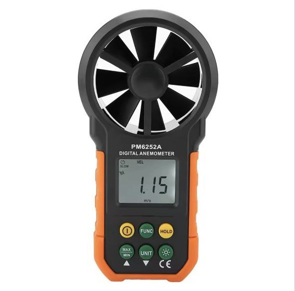 Анемометр PeakMeter PM6252A (0,40-30,00 м/с) з функцією вимірювання об'ємної витрати повітря 99990 м3/м