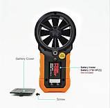 Анемометр PeakMeter PM6252A (0,40-30,00 м/с) з функцією вимірювання об'ємної витрати повітря 99990 м3/м, фото 6