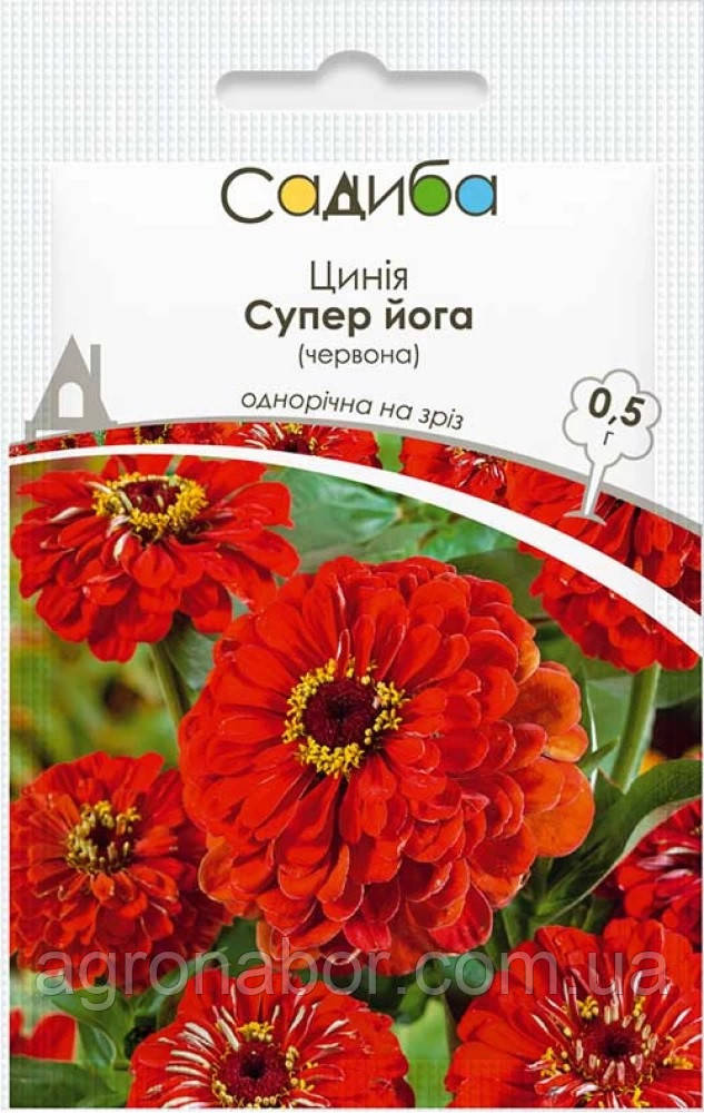 Насіння цинії (Майори) Супер Йога червона однорічна на зріз 0,5 г, Садиба