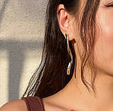 Жіночі сереєки "Вишукані лінії " , цвяшки, колір золото, фото 3