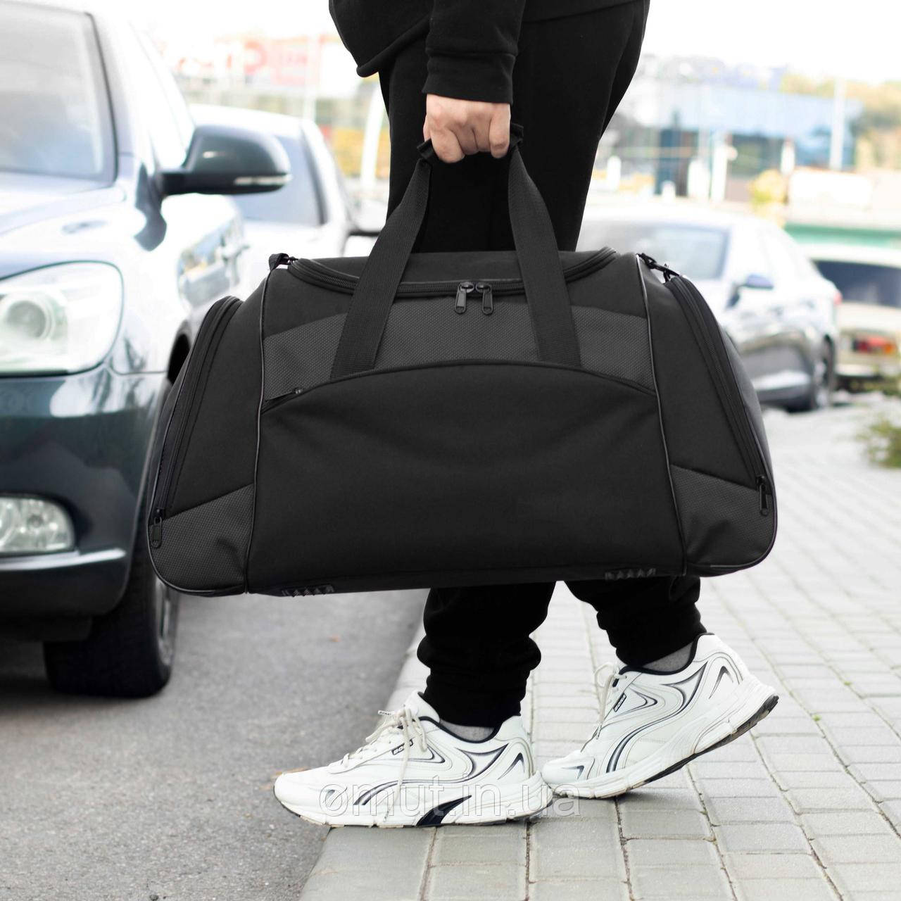 Спортивна сумка ANTA з тканини чорна для тренажерного залу та поїздок дорожня чоловіча на 47 літрів, фото 1