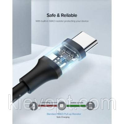 Дата кабель USB 2.0 AM to USB-C 2.0m US287 Black Ugreen (60118)- (Мрія), фото 1