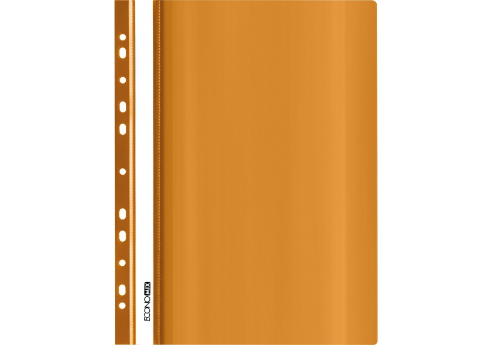Папка-швидкозшивач А4 Economix E31510-06 з перфорацією, фактура "глянець", помаранчова