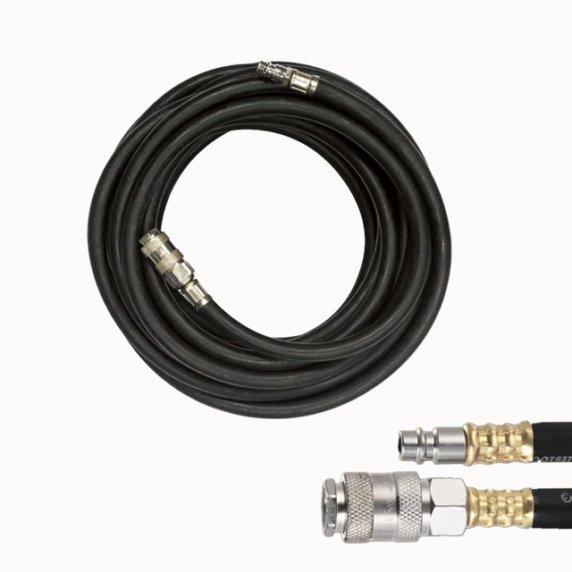 Шланг гумовий повітряний армований до 20 атм. 10*17 мм. 20 м. зі швидкороз'ємними з'єднаннями INTERTOOL PT-1735, фото 1