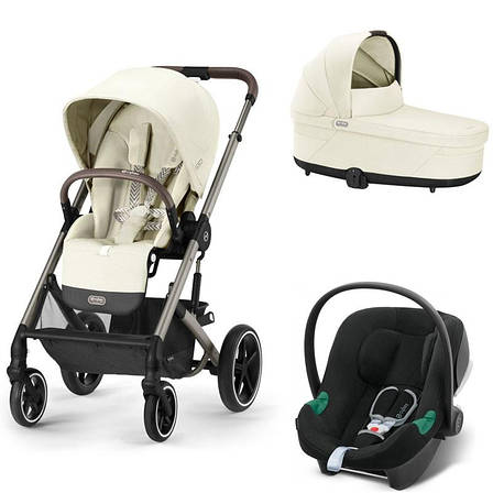 Коляска Cybex Balios S Lux 3 в 1 Seashell Beige автокрісло Aton B2 i-Size, фото 1