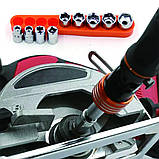 Набір головок (біт) шестигранних під квадратну конверсійну головку 6,35 мм 1/4 9 шт 5-13 мм  UKC Tools + плас, фото 6