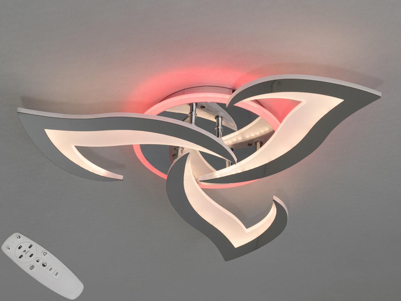 Світлодіодна люстра в сріблястому кольорі 8146/3HR LED 3color dimmer, фото 1