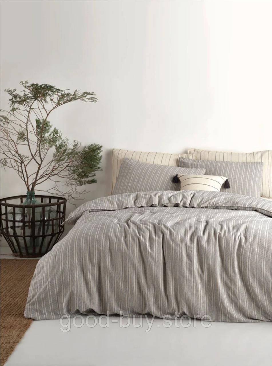 Постільна білизна Tommy Dark 200x220 з вареної бавовни