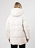 Пуховик жіночий білий із капюшоном Towmy, фото 4
