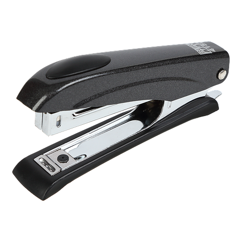 Степлер металевий МЕТАЛІК 12л (скоби №10) 110х25х45мм чорний, фото 1
