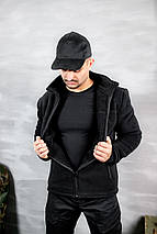 Кофта флісова на хутрі чорна| Щільність 440 гр/м чорна, фото 4