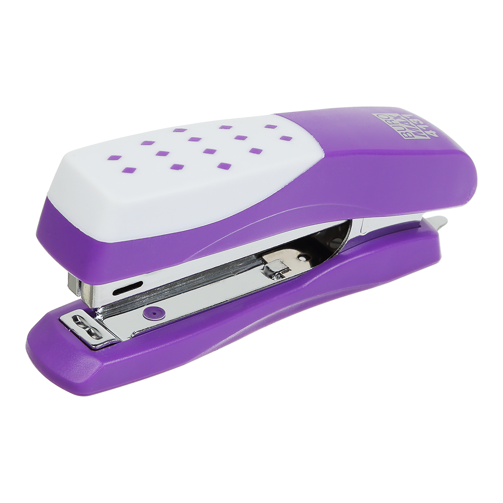 Степлер пластиковий ШАХМАТКА 12 л (скоби №10) 108х50х25 мм фіолетовий